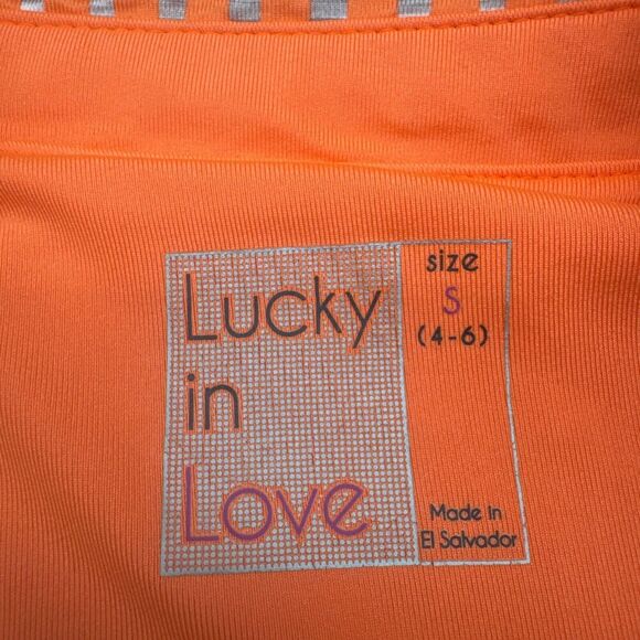 Lucky In Love Women's ORANGE GRAY WHITE Tank Tennis Golf Top Athletic Stretch-S - Picture 5 of 8